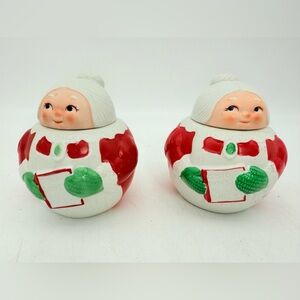 Vintage ceramic 1983 Avon Mrs. Claus sugar bowls | Christmas Drinkware Avon